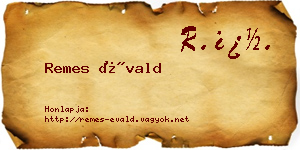 Remes Évald névjegykártya